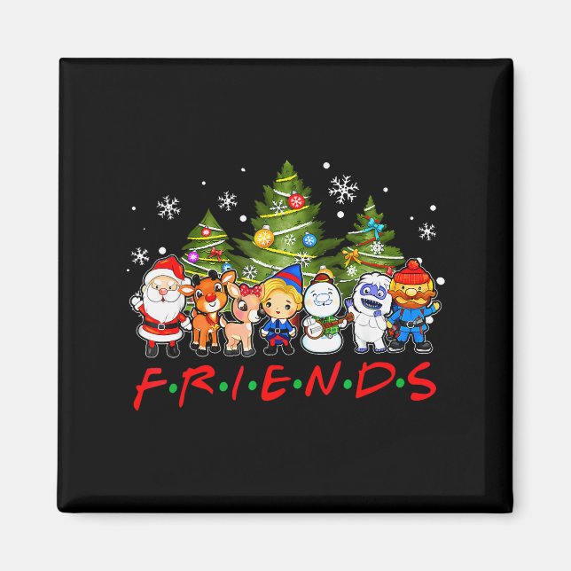 Íman Amigos do Papai Noel do Natal Rudolph Boneco de Ne (Frente)