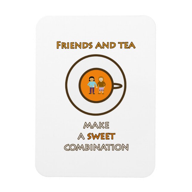 Íman Amigos e chá - uma combinação doce - slogan do chá (Vertical)