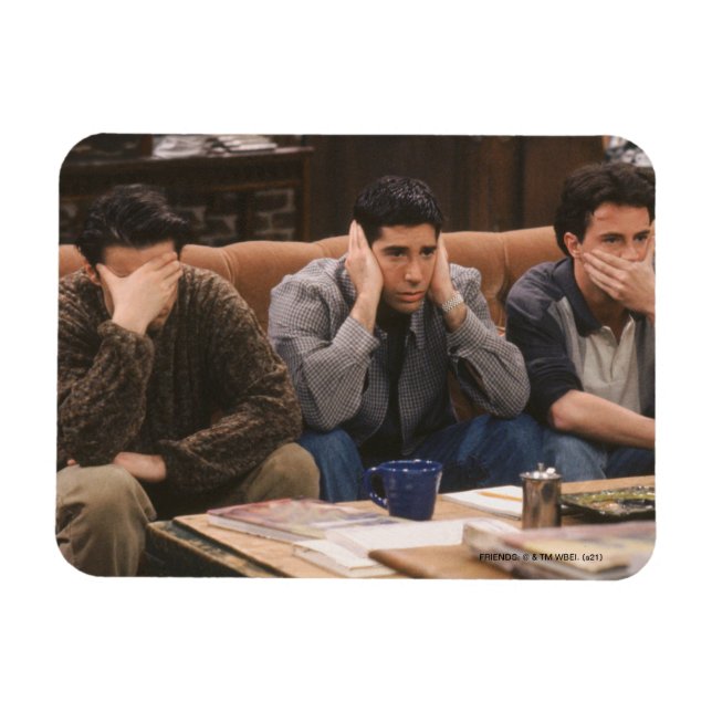 Íman AMIGOS™| Joey, Ross e Chandler no sofá (Horizontal)