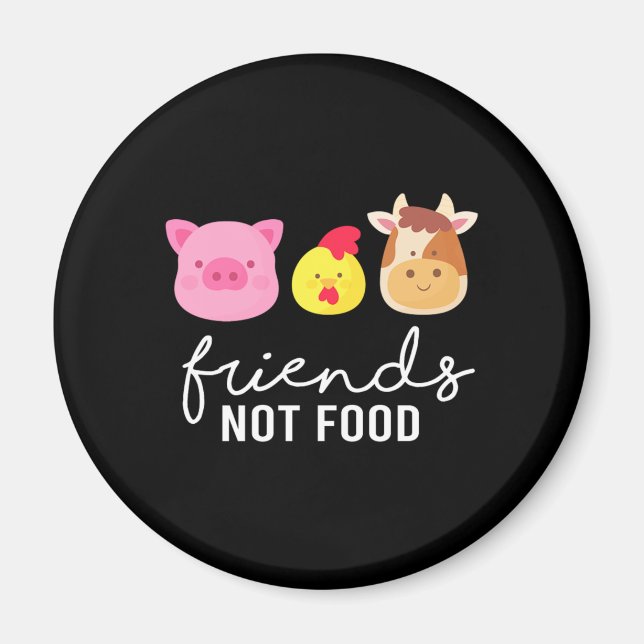 Íman Amigos Não Comidas Vegans Vegans Direitos dos Anim (Frente)