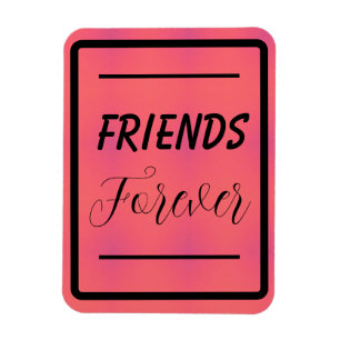 Íman 'Amigos para sempre' Frase Cor-de-rosa e Púrpura F
