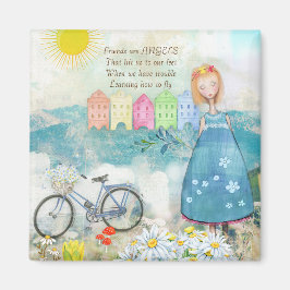 ÍMAN AMIGOS SÃO COMO ANGELS SQUARE MAGNET