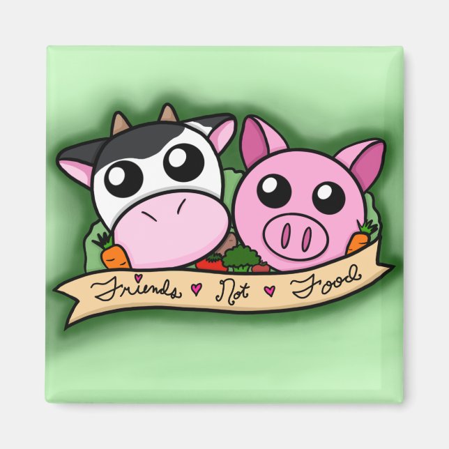 Íman Amigos Vegetarianos/Veganos-sem-Comida (Frente)