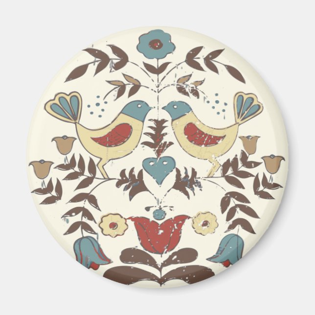 Íman Amish Hex Sinal Bird Americana da Pensilvânia Hola (Frente)