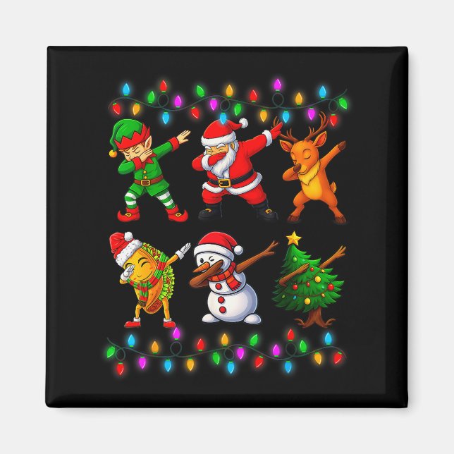 Íman Amizade de Elfo de Papai Noel Dabbing Natal Menino (Frente)