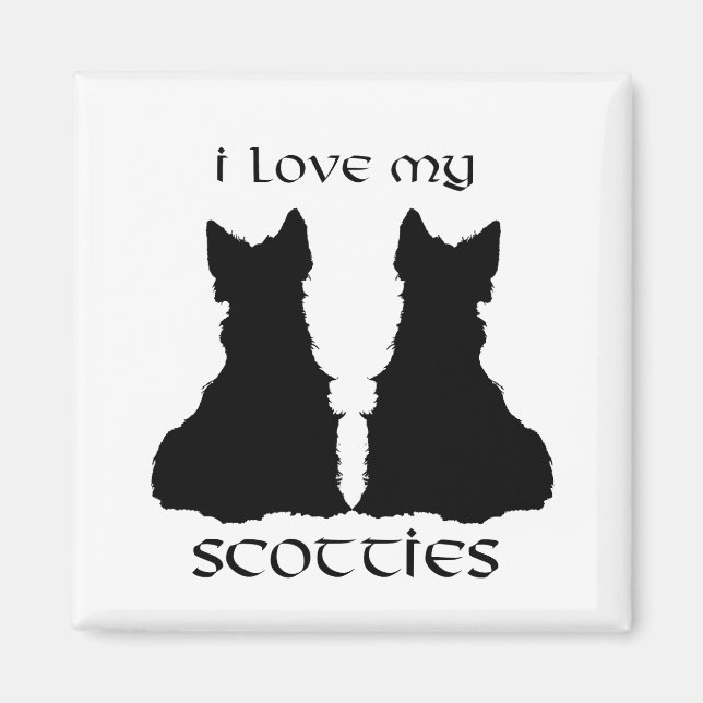 Íman Amo a Silhueta dos Meus Scotties (Frente)