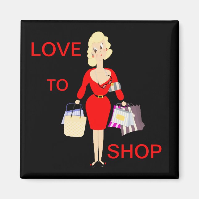 Íman Amo Comprar A Senhora Engraçada Comprando (Frente)