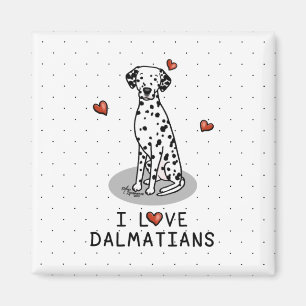 Íman Amo Dalmatianos (preto 1) Corações Bonitos