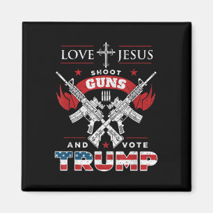 Íman Amo Jesus. Atire em Armas. E Vote Trump 2020 Flag