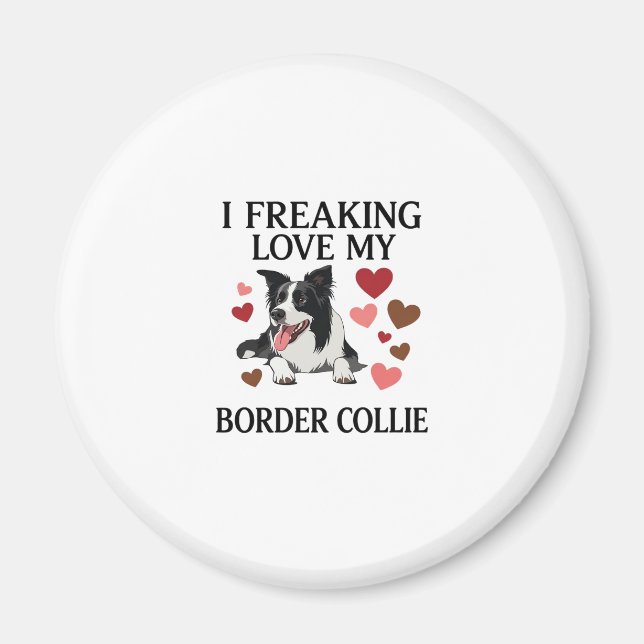 Íman Amo Muito Border Collie Corações_1 (Frente)