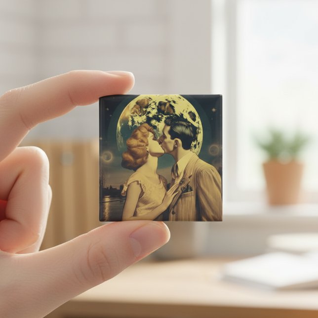 Íman Amo-te à lua, poster de viagens personalizável (Criador carregado)