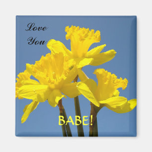 Íman Amo-te, BABE! Magnet Yellow Daffodils Primavera