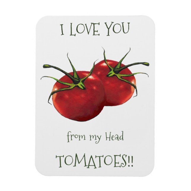 Íman Amo-Te De Cabeça A Pés: Tomate, Pun (Vertical)