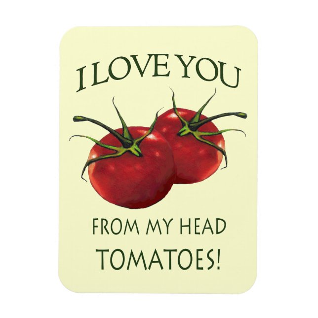 Íman Amo-Te De Cabeça A Pés: Tomate, Pun (Vertical)