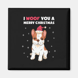 Íman Amo Um Feliz Cachorro Francês De Natal