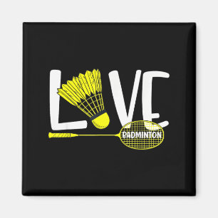 Íman Amor ao Badminton Raquete Fofa e Ventoinha Fã de E