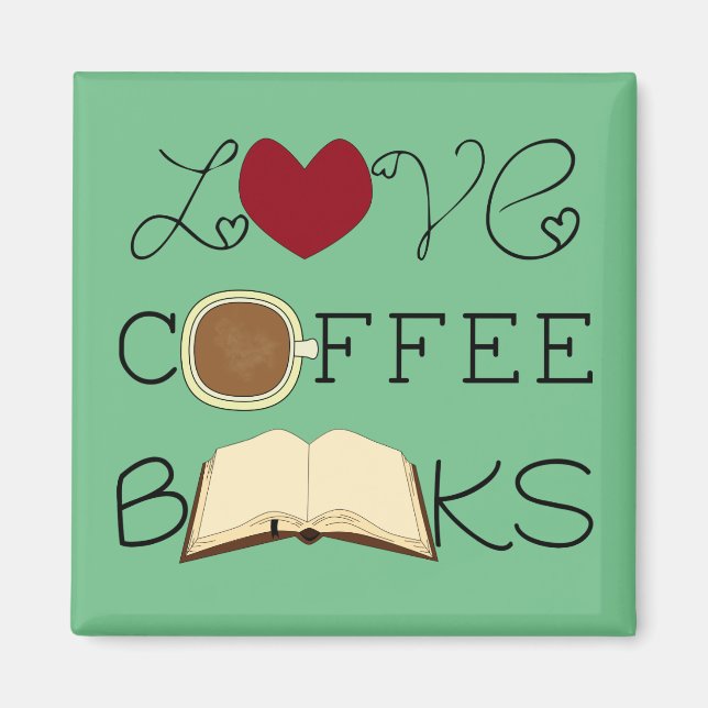 Íman Amor, Café, Livros - Escolha Cor (Frente)