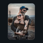 Íman amor, caligrafia moderna, foto de recém-casados<br><div class="desc">amor,  foto do casal apaixonado,  excelente personalizado para aniversário,  namorados e muito mais.</div>