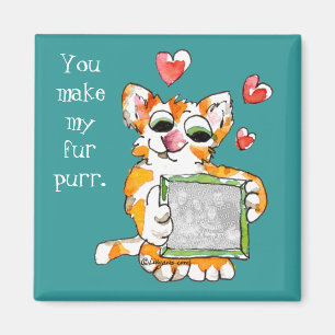 Íman Amor Cat With-Your Photo Magnet Namorados