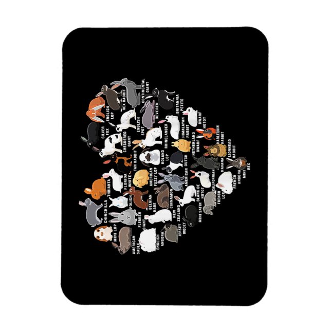 Íman Amor Coelhinho Engraçado Coração do Coelho (Vertical)