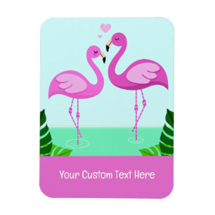 Íman Amor com Flamingo de Texto Personalizado