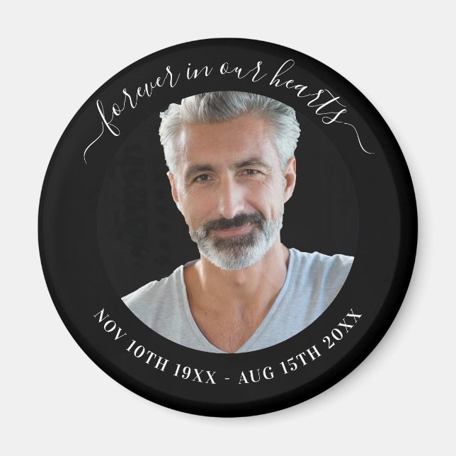 Íman Amor com foto negra memorial (Frente)