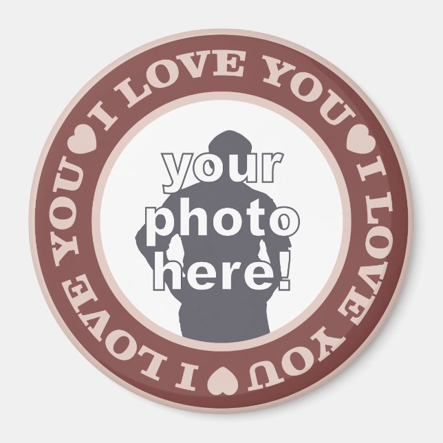 Íman AMOR COM O SEU ímã personalizado FOTO (Frente)