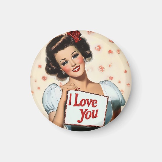 Íman Amor com Pin-Up Retroativo (Frente)