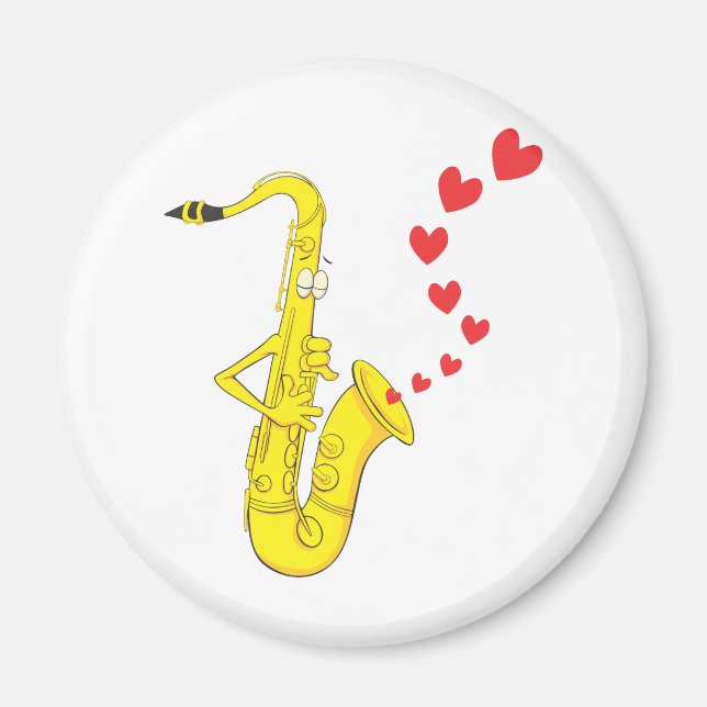 Íman Amor com Serenador Saxofone Personalizado (Frente)