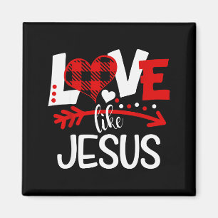 Íman Amor Como Jesus Dia dos Namorados Coração Xadrez d