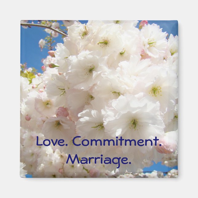 Íman Amor. Compromisso. Casamento. Magnet Blossoms (Frente)
