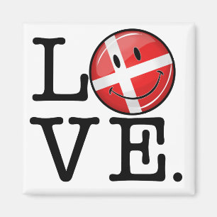 Íman Amor Da Dinamarca Sorrindo Bandeira