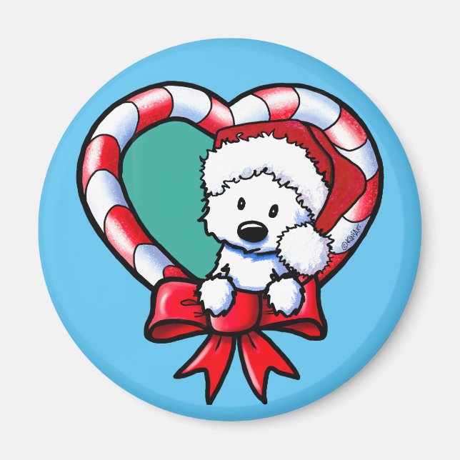 Íman Amor de Natal KiniArt Westie (Frente)