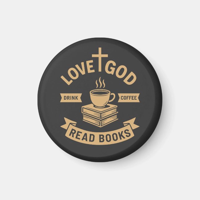Íman Amor Deus Beba Café Lê Livros Cristão (Frente)