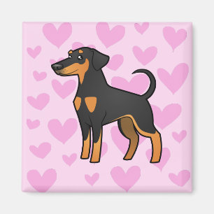 Íman Amor do Pinscher do Doberman (orelhas flexíveis)