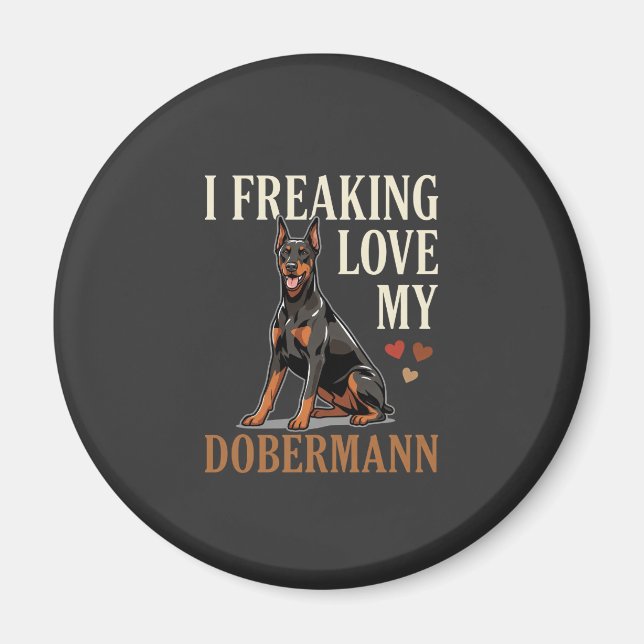Íman Amor Dobermann Amante de Cachorro (Frente)