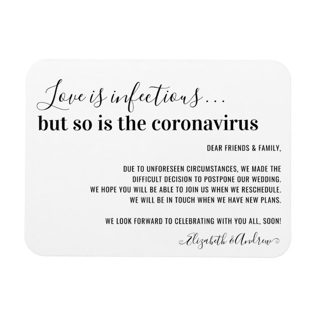 Íman Amor é Adiamento de Casamento de Covid19 Infeccios (Horizontal)