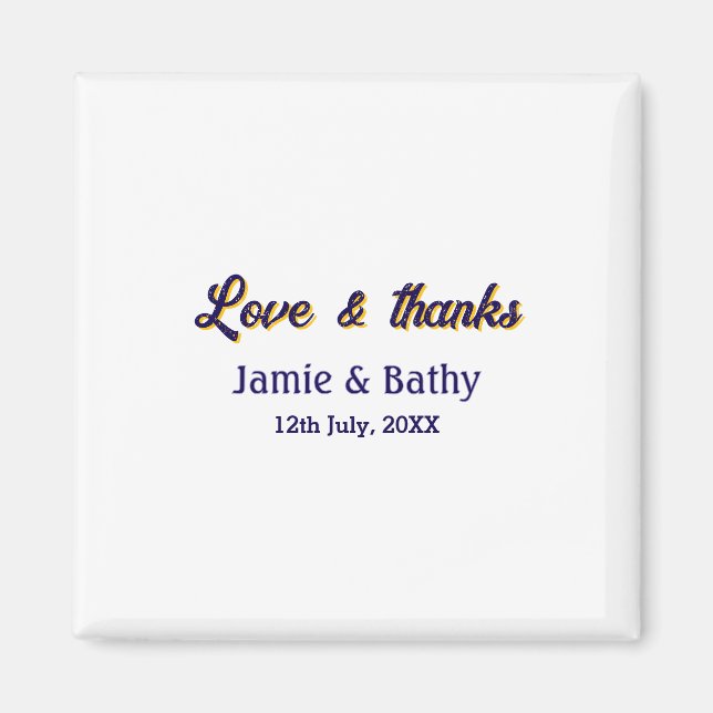 Íman Amor e agradecimento roxo laranja nome data (Frente)