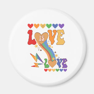 Íman Amor é Amor - Arco-Íris Corações LGBTQ Pride Desig