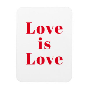 Íman "Amor é Amor" branco vermelho