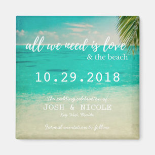 Íman Amor e o imã salve o dia do casamento de praia
