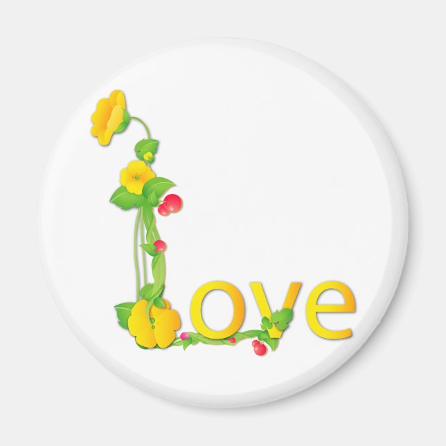 Íman Amor em Flores Amarelas (Frente)