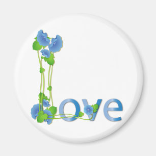 Íman Amor em flores azuis