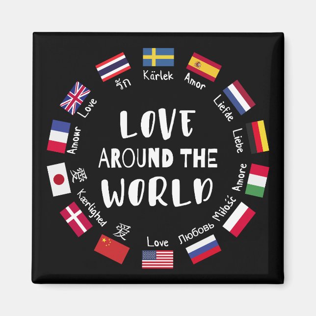 Íman Amor em todo o mundo Idiomas  (Frente)