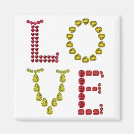 Íman Amor feito com Gemstones