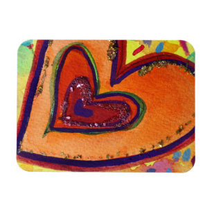 Íman Amor Feliz Corações Arte Imã de geladeira Inspi