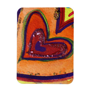 Íman Amor Feliz Corações Arte Imã de geladeira Inspi
