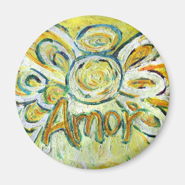 Íman Amor Guardian Angel Word Custom Magnet (Frente)