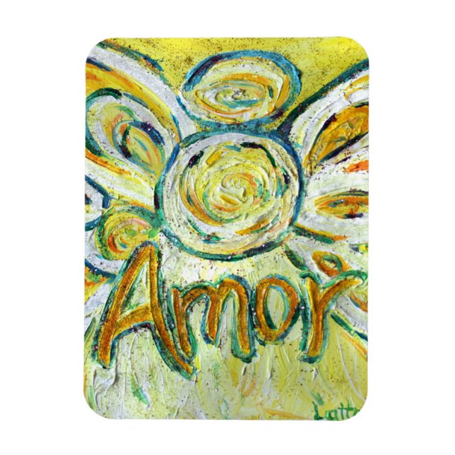 Íman Amor Guardian Angel Word Custom Magnet (Vertical)