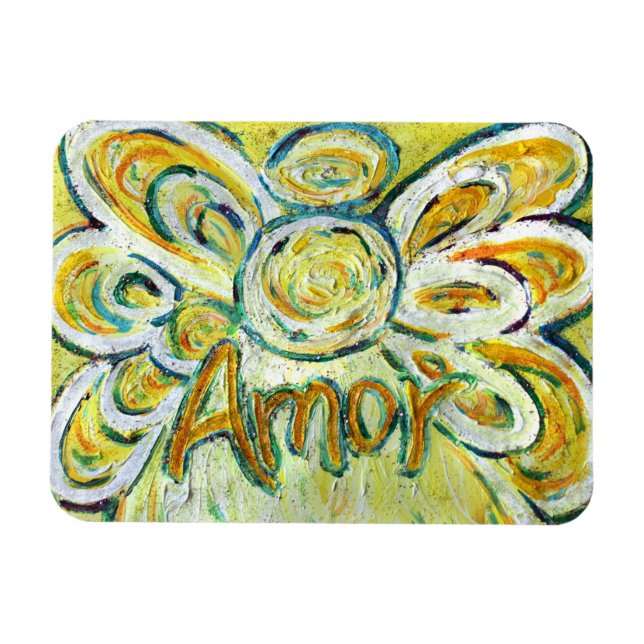 Íman Amor Guardian Angel Word Custom Magnet (Horizontal)